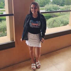 American Eagle White Denim Skirt